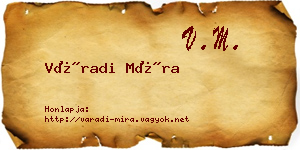 Váradi Míra névjegykártya